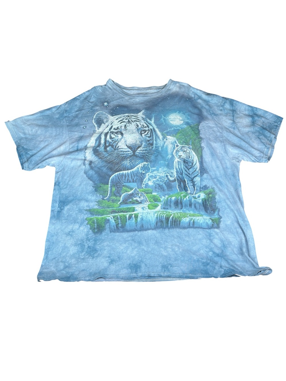 Vintage Liquid Blue Tiger Tie Dye Tshirt Tee Sz XXL